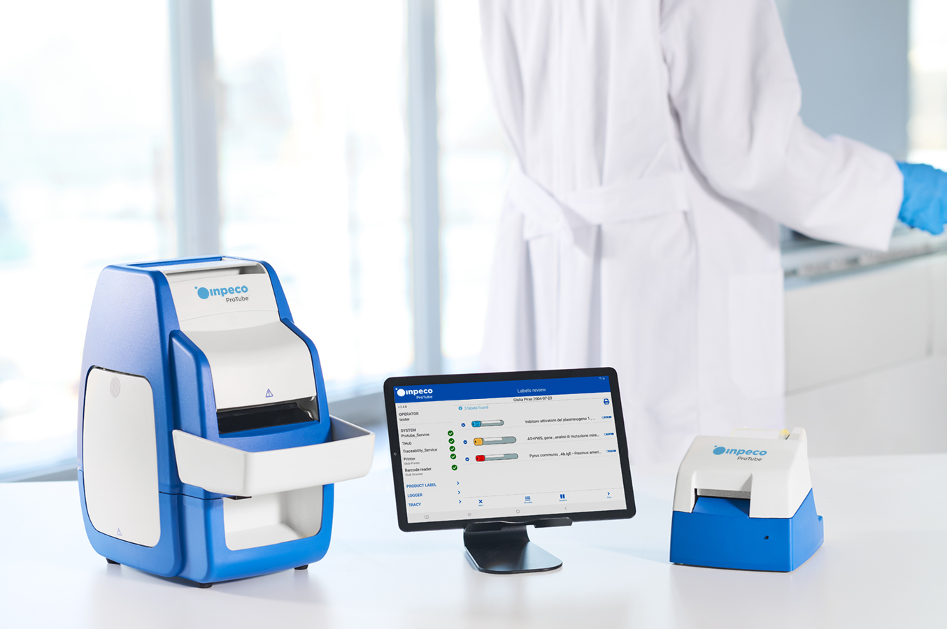 ProTube Station on a desk in a clinical lab setting